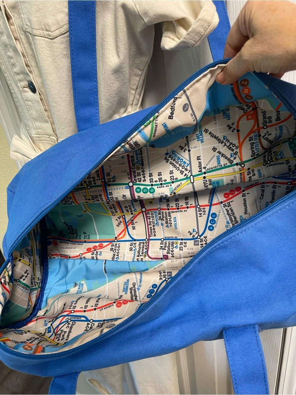 Blue Canvas Duffle Bag - Men